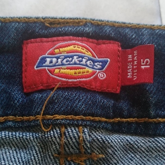 Dickie's Juniors Stretch Mid Rise Jeans, Blue Denim, Size 15 - Picture 2 of 7